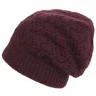 Bonnet d'hiver avec motif ajour� bordeaux