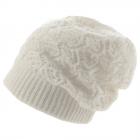 Bonnet d'hiver avec motif ajour� blanc laine