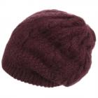 Bonnet au motif tress�  bordeaux