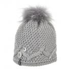 McBeanie | Bonnet pour femme en tricot avec pompon gris clair
