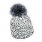 NORTON | b�ret pour femme avec pompon animal gris clair
