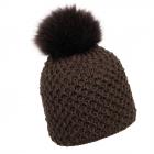 NORTON | b�ret pour femme avec pompon animal marron