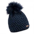 NORTON | b�ret pour femme avec pompon animal bleu fonc�