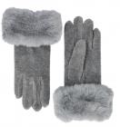 FASHION | Gants polaires avec fourrure Eco �l�gants et chauds pour femmes gris