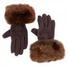FASHION | Gants polaires avec fourrure Eco �l�gants et chauds pour femmes marron