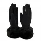 FASHION | Gants polaires avec fourrure Eco �l�gants et chauds pour femmes noir