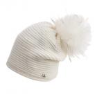 Bonnet pour femme avec pompon blanc