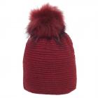 Bonnet pour femme avec pompon rouge