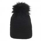 Bonnet pour femme avec pompon noir