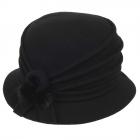 Chapeau en laine cuite mod�le Tatiana sign� WILLY noir