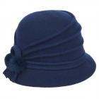 Chapeau en laine cuite mod�le Tatiana sign� WILLY bleu