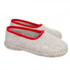 HAUNOLD | Chausson en feutre avec l�ger talon gris/rouge