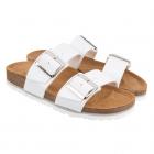 Sandales avec vo�te plantaire et fermeture r�glable blanc
