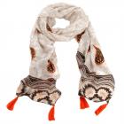 Echarpe Foglie sign�e Passigatti gris clair