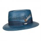 KANGOL | Chapeau de paille homme Trilby avec plumes bleu