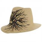Chapeau Fedora, peint � la main sign� ALESSANDRA BACCI beige
