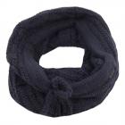 SEEBERGER | �charpe � boucles en tricot bleu fonc�