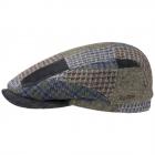 Casquette plate homme flatcap Belfast Patchwork sign�e STETSON bleu