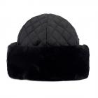 FASHION | Bonnet pour femme avec motif matelass� et garniture en fourrure synth�tique Imperm�able noir