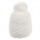 Bonnet tricot� avec doublure blanc laine