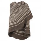 Poncho � rayures tricot� marron