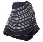 Poncho � rayures tricot� bleu