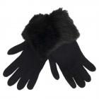 Gants avec fourrure �cologique sign�s ALESSANDRA BACCI  noir