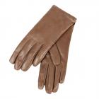 Gants pour femmes en cuir avec doublure en cachemire brun moyen