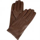 HUTTER | Gants en cuir pour hommes avec doublure en cachemire Made in Italy brun fonc�