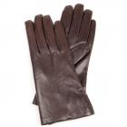 Gants en cuir doubl�s pour femmes Made in Italy brun fonc�