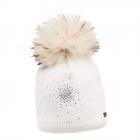 NORTON | Bonnet � pompon avec motif strass blanc laine