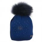 NORTON | Bonnet � pompon avec motif strass royal
