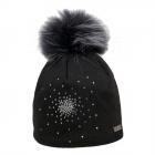 NORTON | Bonnet � pompon avec motif strass noir
