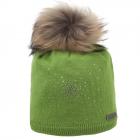 NORTON | Bonnet � pompon avec motif strass vert