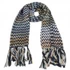 BARTS | �charpe femme � franges bleu fonc�