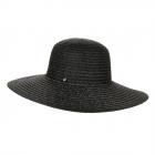 Chapeau scintillant pour femme avec large bord noir