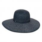 Chapeau scintillant pour femme avec large bord bleu