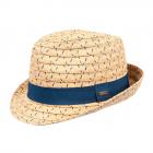 Chapeau Trilby avec garniture en reps bleu