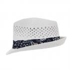 Chapeau Trilby avec garniture en tissu blanc