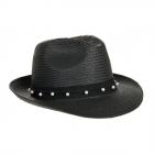 Trilby pour femme Paille de papier par ALESSANDRA BACCI noir
