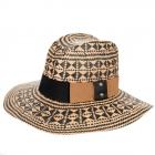 chapeau de paille � motifs avec large bord ALESSANDRA BACCI beige