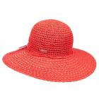 SEEBERGER | Chapeau de paille en papier pour femme � large bord corail