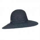 SEEBERGER | Chapeau de paille en papier pour femme � large bord bleu fonc�
