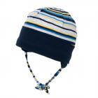 Bonnet b�b� jersey avec oreilles � nouer et protection UV de STERNTALER bleu fonc�