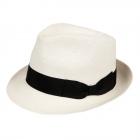 Chapeau Trilby en paille de Panama originale de HUTTER blanc