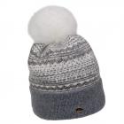Bonnet � pompon Melinda en tricot blanc