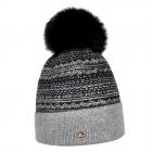 Bonnet � pompon Melinda en tricot noir