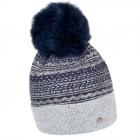 Bonnet � pompon Melinda en tricot bleu