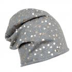 Bonnet gratt� � l'int�rieur avec des pois gris
