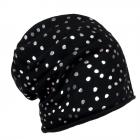Bonnet gratt� � l'int�rieur avec des pois noir